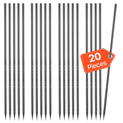 VEVOR Piquets d'Armature 61 cm Piquets d'ancrage au Sol Droits Robustes en Acier Galvanisé Lot de 20 Ancres de Sol Diamètre 12 mm avec Pointe Biseautée pour Jardin Clôtures Tentes de Camping - vue 2