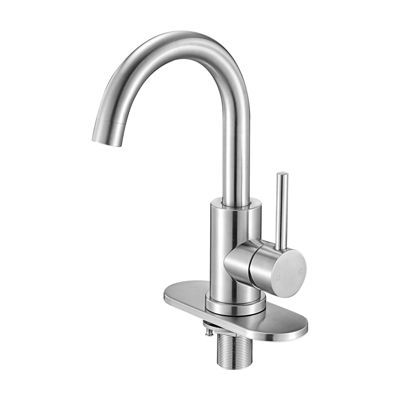 Robinet dÉvier à Poignée Unique VEVOR Mitigeur de Cuisine à Arc Élevé Finition Brossé pour Salle de Bain Camping car