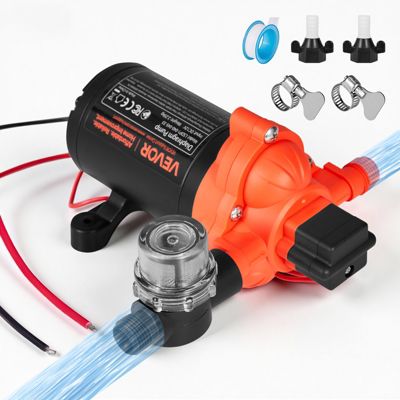 VEVOR Pompe à Eau Membrane Auto amorçante 3 Chambres 12 V CC 15 1 /min 2 7 bar