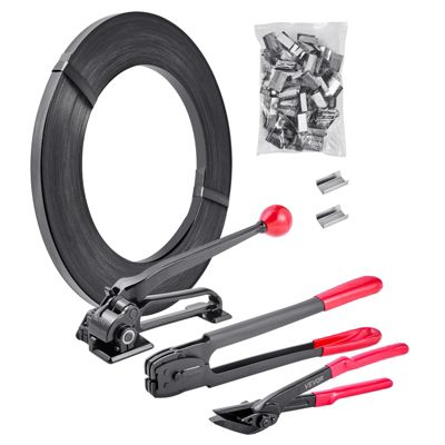 VEVOR Kit Cerclage Palette Feuillard Acier 183 Outil Tendeur 300 Scellés Métal