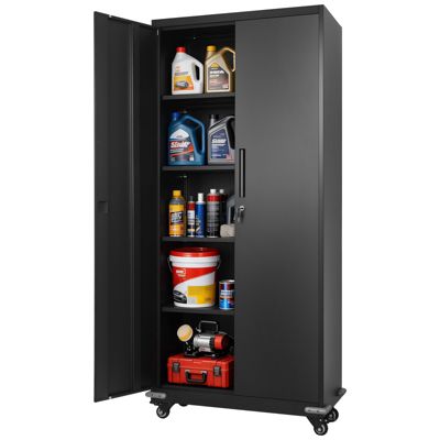 VEVOR Armoire Métallique Meuble de Rangement sur Roulettes 184 5 cm 5 Niveaux