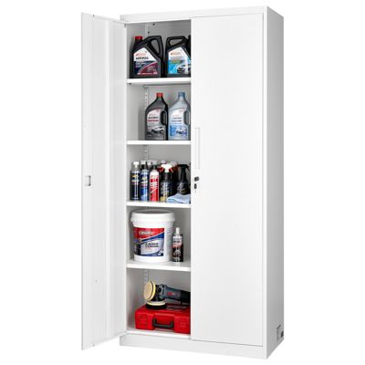 VEVOR Armoire Métallique Meuble de Rangement 175 cm 5 Niveaux Verrouillable