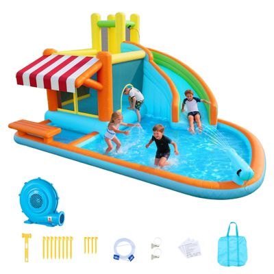 VEVOR Château Gonflable Aire de Jeux Enfant 455x390x238 cm Kiosque de Jeu