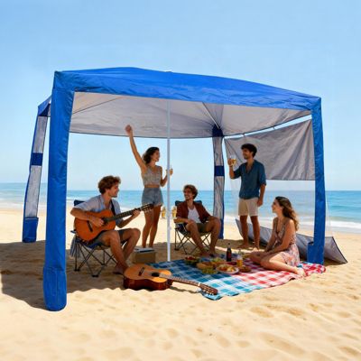 VEVOR Tonnelle de Plage avec Paroi Latérale 2 4 x 2 4 Protection UPF 50+ - vue 10