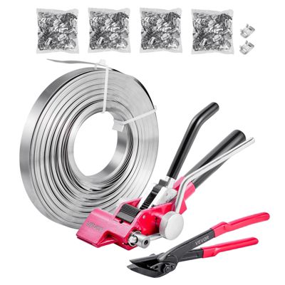 VEVOR Kit Cerclage Palette Feuillard 122 Outil et Tendeur 400 Scellés en Métal