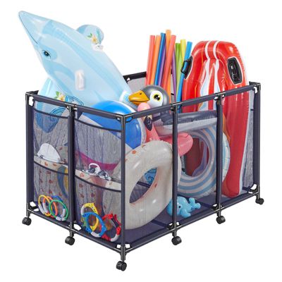 VEVOR Panier Rangement Flotteur Piscine Stockage Bouées 125x84x84 cm Tube Acier