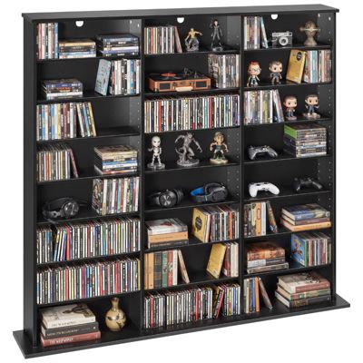 VEVOR Bibliothèque Étagère Meuble de Rangement Multimédia pour CD 8 Niveaux
