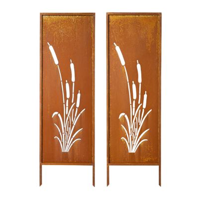 VEVOR Panneau Brise Vue Métal Paravent Extérieur Autoportant 50x160 cm Lot de 2