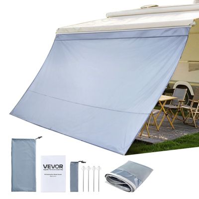 VEVOR Paroi Avant pour Store de Camping Car 2x3 7 Façade de Store Compatible avec Auvent 4 Pare Soleil Caravane Voyage avec Couverture Zippée en PU UV50+ Maille Polyester Double Couture - vue 9