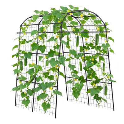 VEVOR Treillis à Concombres Jardin Plante Grimpante Extérieur Arche 180x210 8 cm