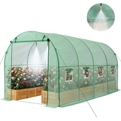 VEVOR Serre Jardin Tunnel 4 48x1 97x1 97 Cadre Acier Galvanisé Bâche PE