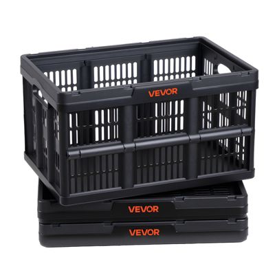 VEVOR Caisse Plastique Pliable 45 Lot de 3 Cagette Empilable Rangement Maison