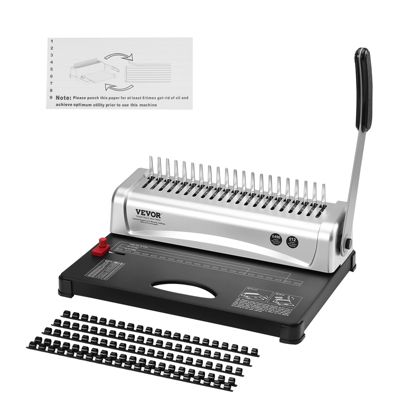 VEVOR Machine à relier 21 trous capacité 450 feuilles avec 100 peignes 38'' pour A4 A5.