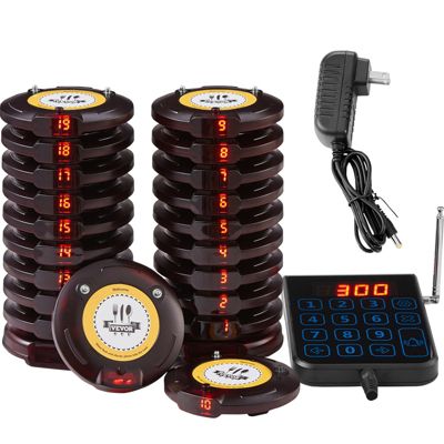 VEVOR Système téléavertisseur restaurant portée 500 . 20 buzzers vibration clignotant. File attente.