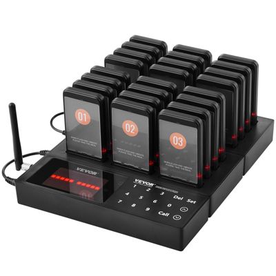 VEVOR Système téléavertisseur restaurant portée 400 . 24 buzzers vibration clignotant.