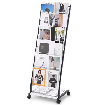 VEVOR Support brochures 6 niveaux au sol mobile 4 roulettes. Pour magazines catalogues exposition bureau.