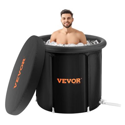 VEVOR Baignoire à glace pliable 87 gallons pour athlètes. Récupération eau froide avec couvercle. Portable.