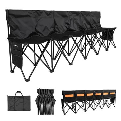 VEVOR Banc de football pliable portable banc de camping à 6 places avec poches - vue 10