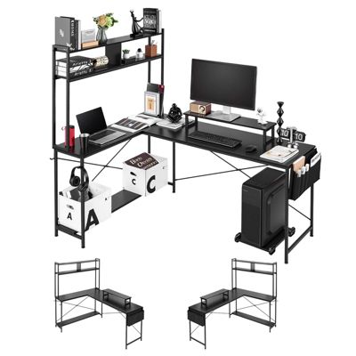 VEVOR Bureau Gaming Angle Réversible d'Ordinateur 170 cm avec Support d'Écran