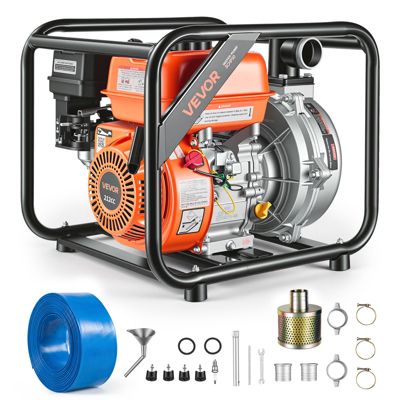VEVOR Pompe à Eau Thermique Motopompe à Essence 50 8 mm 29072 /h 6 ch Portable