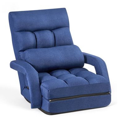 VEVOR Fauteuil de Sol Pliable Dossier Réglable Accoudoirs et Coussin