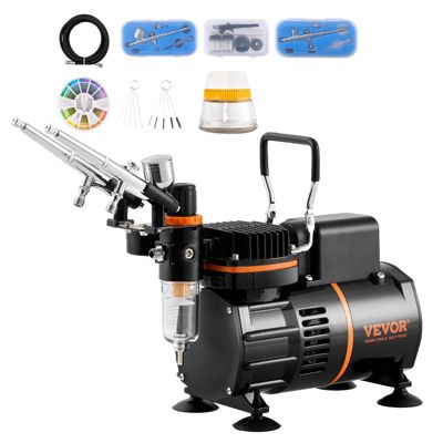 Kit daérographe VEVOR Compresseur dair à Double Ventilateur 3 Pistolets Art de longle Cuisine Maquillage