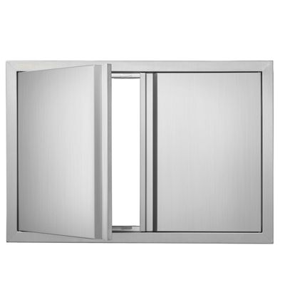 Porte inox cuisine extérieure VEVOR Porte dAccès pour Cuisine Extérieure en Inox 774x532x45 mm Barbecue avec Poignée Encastrée