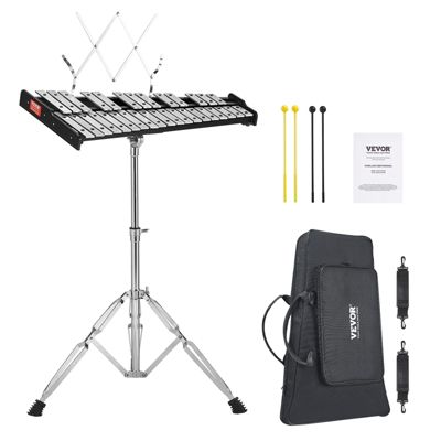 VEVOR Kit xylophone glockenspiel 32 notes maillets support réglable sac.