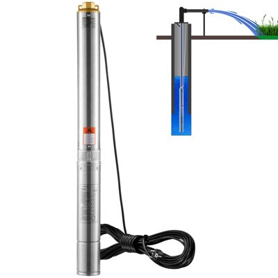Pompe Immergée pour Puits VEVOR Pompe Étanche IP68 pour Usage Domestique Irrigation Industrielle