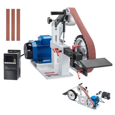 Ponceuse à Bande VEVOR 18288x508 mm Machine de Polissage 3 Moules de Meulage 3 Bandes Abrasives pour Travail de Métaux