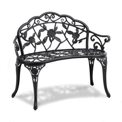VEVOR Banc jardin 98 7 cm métal charge 218 kg. Accoudoirs dossier. Pour terrasse parc. - vue 2