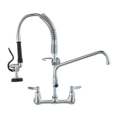 Robinet de Cuisine Commercial VEVOR Douchette Extractible 530 mm Haut Entraxe 203 mm Bec Pivotant 305 mm Évier 123