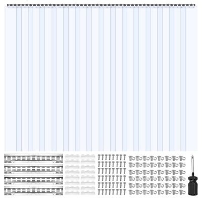 VEVOR Rideau lanières PVC 244x244 cm 12 bandes épaisseur 2 mm. Chevauchement 50 % chambre froide.