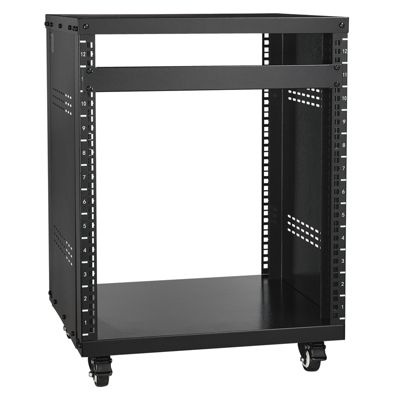 VEVOR Rack AV 12U 46 cm 226 8 kg roulettes verrou trous rondscarrés. Équipements audio.