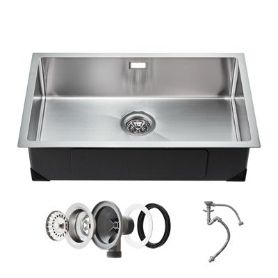 Évier de Cuisine VEVOR 70 cm Évier Sous Plan en Acier Inox 304 pour Camping car Cuisine de Préparation Buanderie