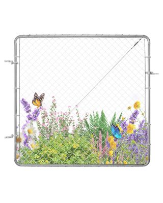 VEVOR Portillon jardin 183x178cm acier galvanisé réglable maille losangée ferme.