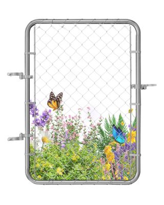 VEVOR Portillon jardin 81x117cm acier galvanisé réglable maille losangée ferme anti rouille.