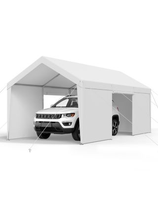 VEVOR Tente Garage Carport Abri Voiture avec Parois Latérales 3,05x6,09 m Blanc
