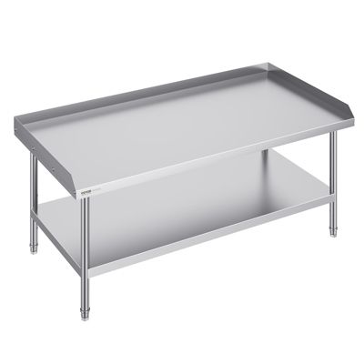 VEVOR Table préparation métal 30x60x26 pouces protection 3 côtés hauteur réglable pour cuisine commercialedomestique.