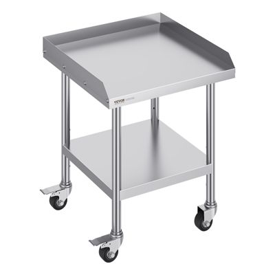 VEVOR Table préparation métal 24"x24"x30" inox 4 roulettes. Pour préparation aliments restaurantsmaisons.