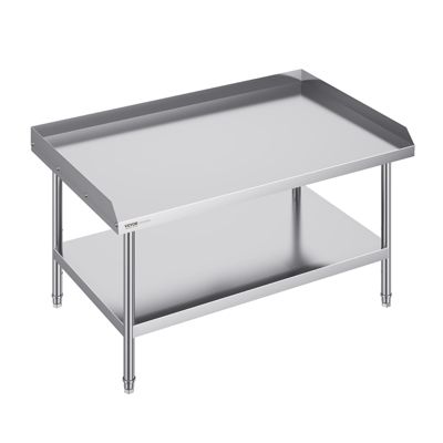 VEVOR Table préparation métal 30x48x26 pouces protection 3 côtés hauteur réglable pour cuisine commercialedomestique.