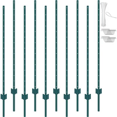 VEVOR Poteaux en T métal lot 10 1 5 acier durable. Pour clôtures jardin ferme .