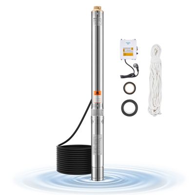 VEVOR Pompe immergée à eau pour puits acier inox 65 /min 64