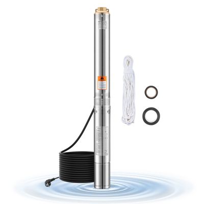 Pompe Immergée pour Puits VEVOR 230 V Pompe à eau en Acier Inox Débit 100 /min Hauteur de 75