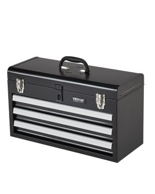 VEVOR Boîte outils métal 520 mm 3 tiroirs coulissants doublure EVA. Portable revêtement .
