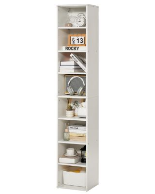 VEVOR Bibliothèque étroite 8 niveaux 180cm étagère réglable bois ouverte chambre bureau .