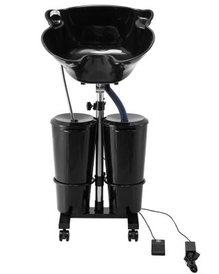 VEVOR Bac à shampoing portable hauteurangle réglables avec pompe 2 seaux 2 pommes de douche pour salon.