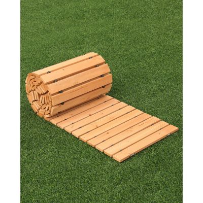 VEVOR Chemin jardin bois 368x56cm déroulant cèdre câble métallique fêtes mariages terrasse.