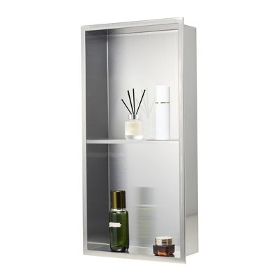 VEVOR Niche douche encastrable inox 10 2x33x63 5 cm Double niveau étanche. Pour savon shampoing. .
