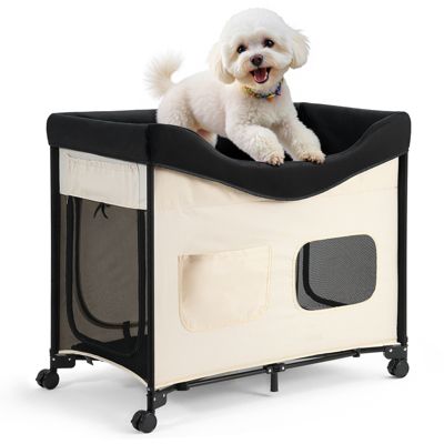 VEVOR Lit Surélevé pour Chiens Animaux de Compagnie avec Roulettes Taille XL